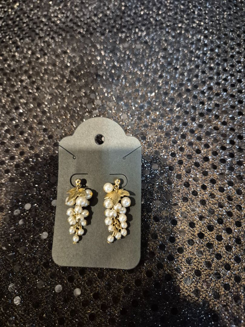Womens Faux Pearl Tassel Earrings