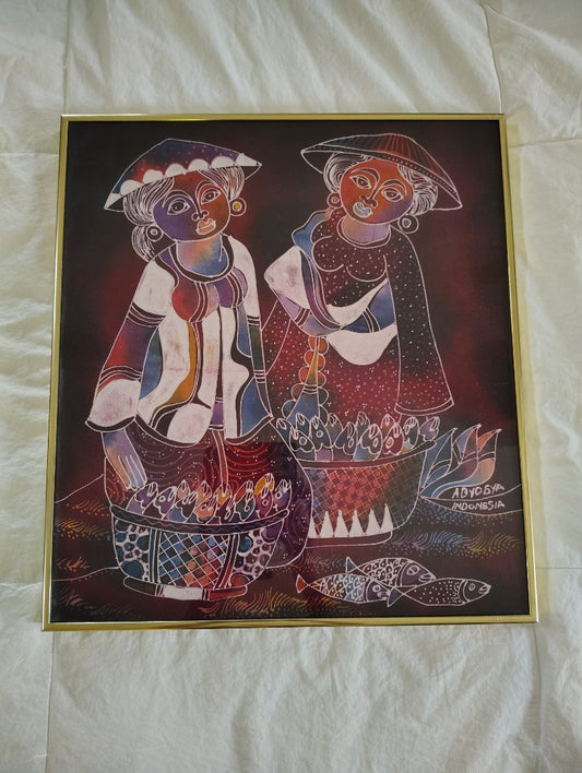 Multicolor  18" Indonesia Batik Cloth Folk Art