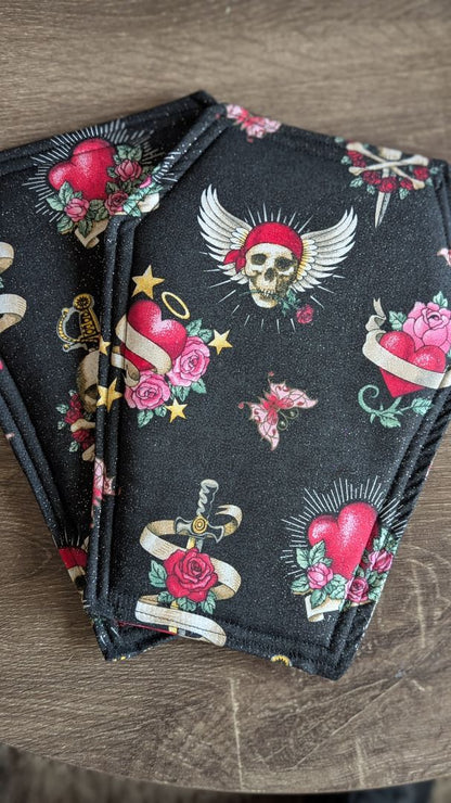 Coffin and pot holders set of two