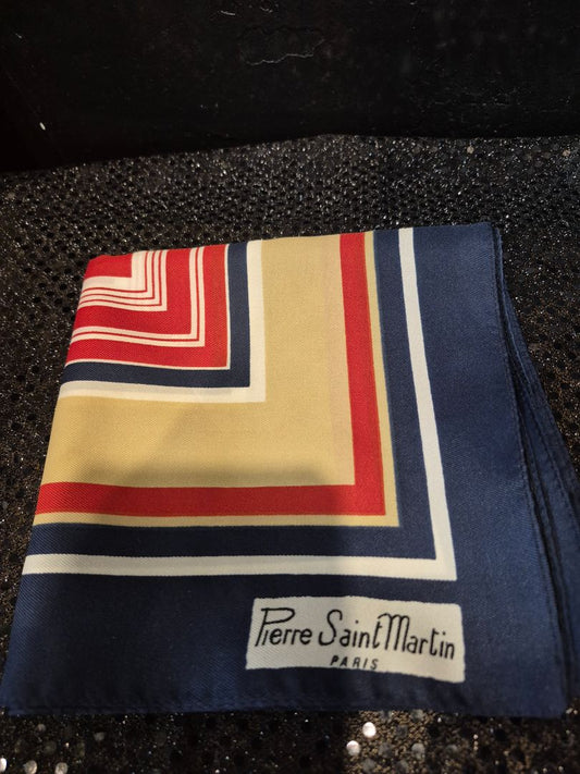Pierre Saint Martin Paris Blue/Red/Cream Scarf