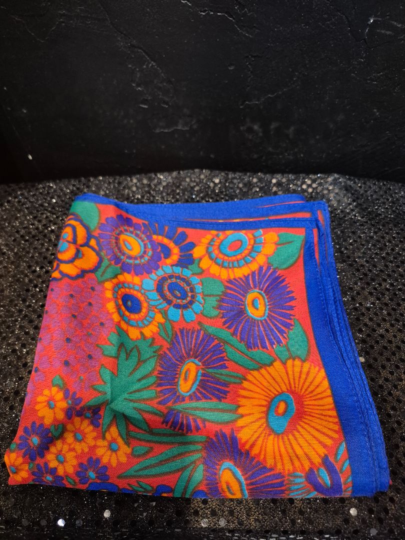 Orange/Green/Purple Flower Scarf