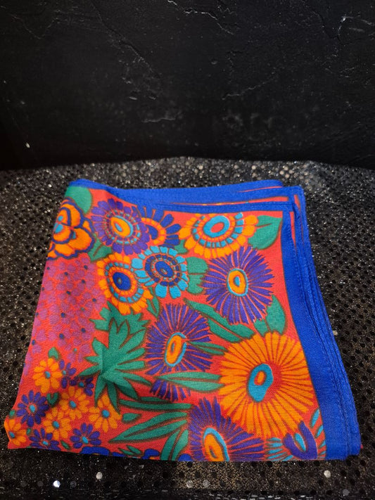 Orange/Green/Purple Flower Scarf