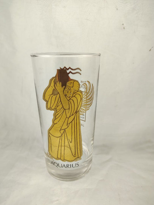 Gold Anchor Hocking Aquarius Zodiac Tumbler Glass