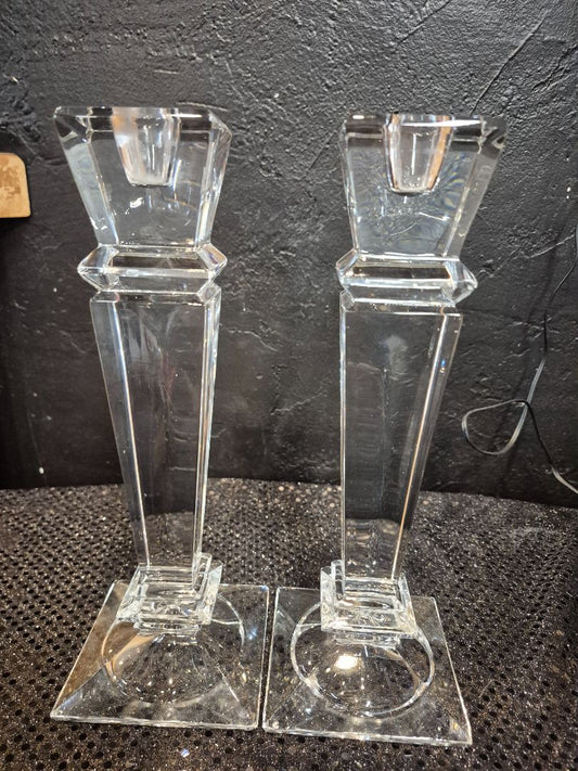 Art Deco Candle Sticks Crystal