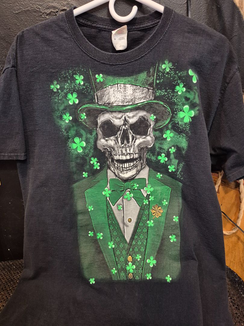 St.Patricks Day Skull T shirt