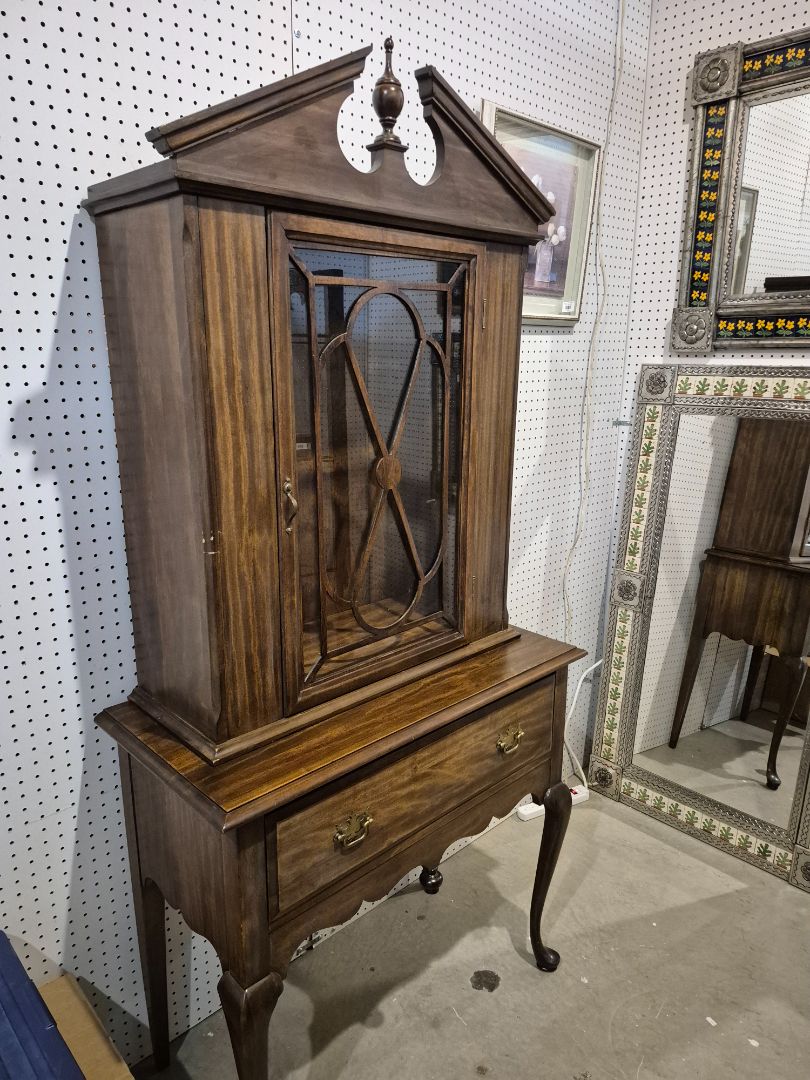 vintage Chippendale-style mahogany display