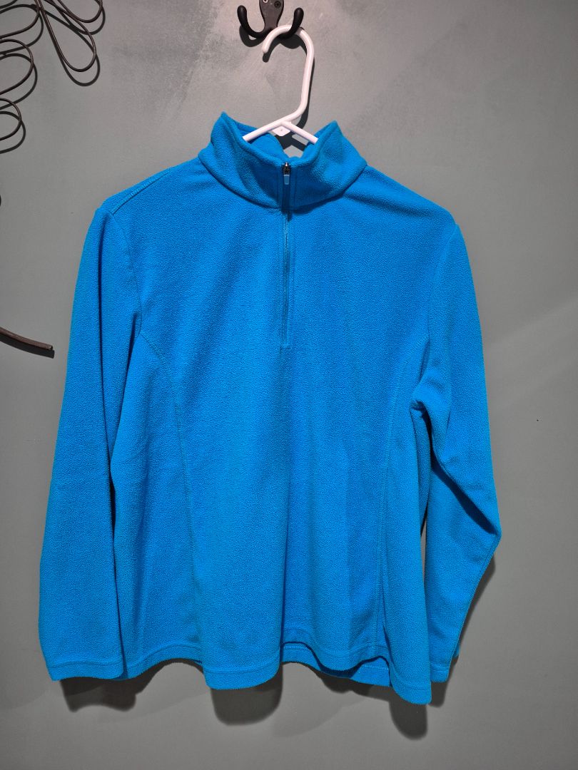 Lands End Blue Fleece Jacket 1/4 zip XL 18