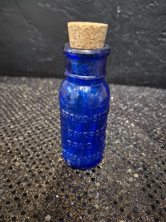 Antique Bromo Seltzer Cobalt Bottle