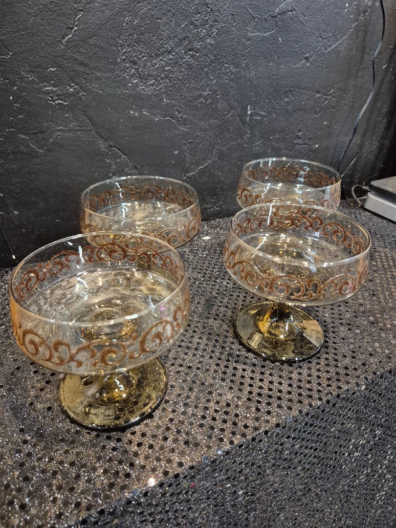 Vintage 1970's Libby Prado Set of 4 Champagne/Sherbet Glass