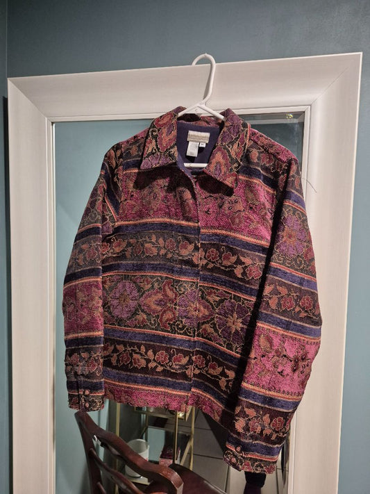 Coldwater Creek Embroidered Tapestry Jacket Sz M