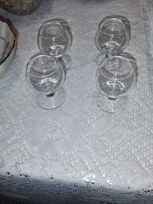 Clear glass  Brandy Sniffers, Miniature