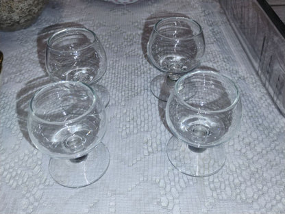Clear glass  Brandy Sniffers, Miniature