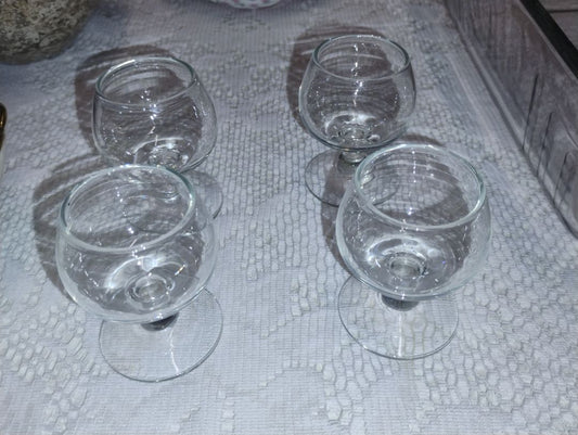 Clear glass  Brandy Sniffers, Miniature