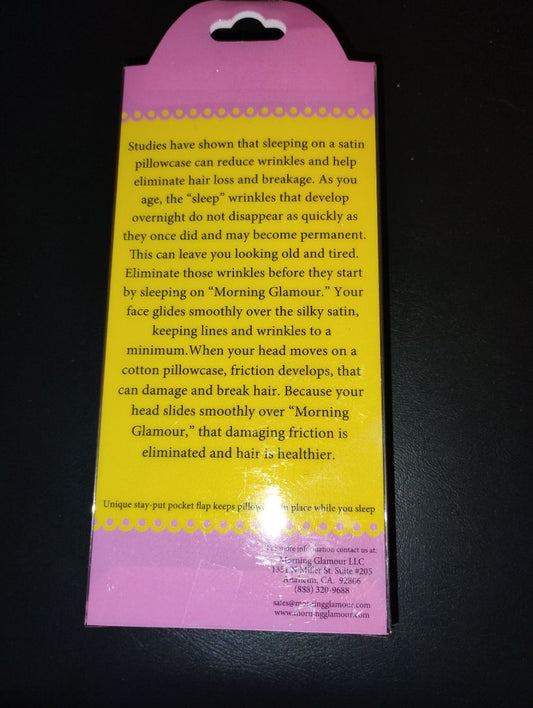 Black Morning Glamour Satin Pillowcase, Standard Pillowcase