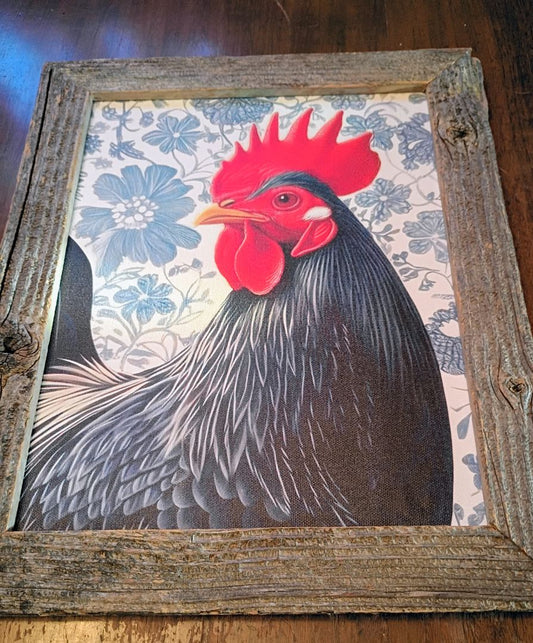 Rustic Wood chicken print