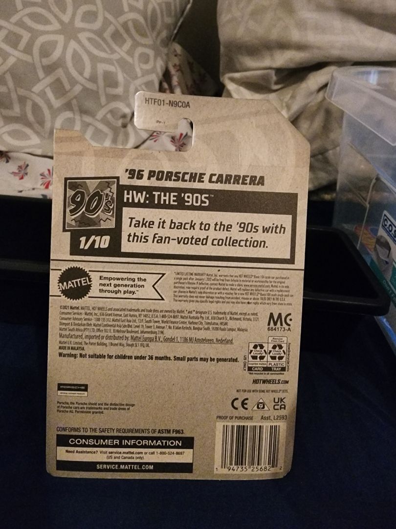 Blue & White  HotWheels: 96 Porsche Carrera