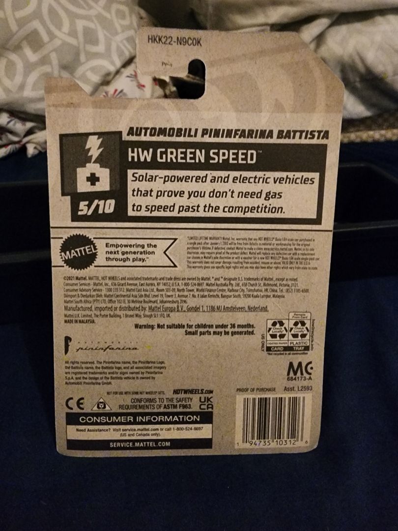 White & Blue  HotWheels: Automobili Pininfarina Battista