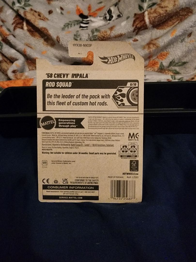 Black  HotWheels: 58 Chevy Impala