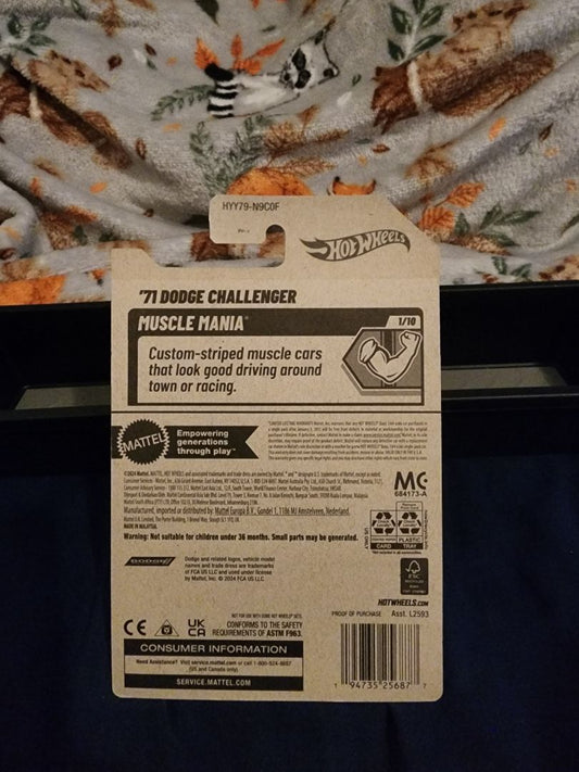 Orange & Black  HotWheels: 71 Dodge Challenger