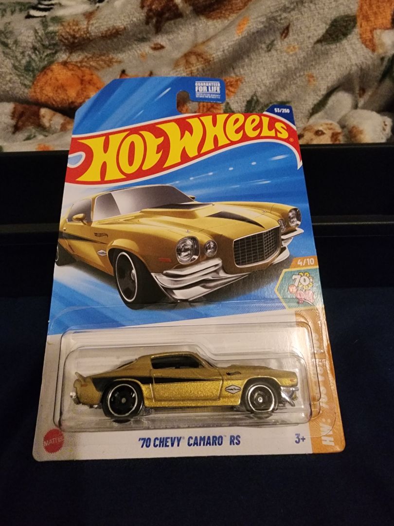 Gold  HotWheels: 70 Chevy Camaro RS