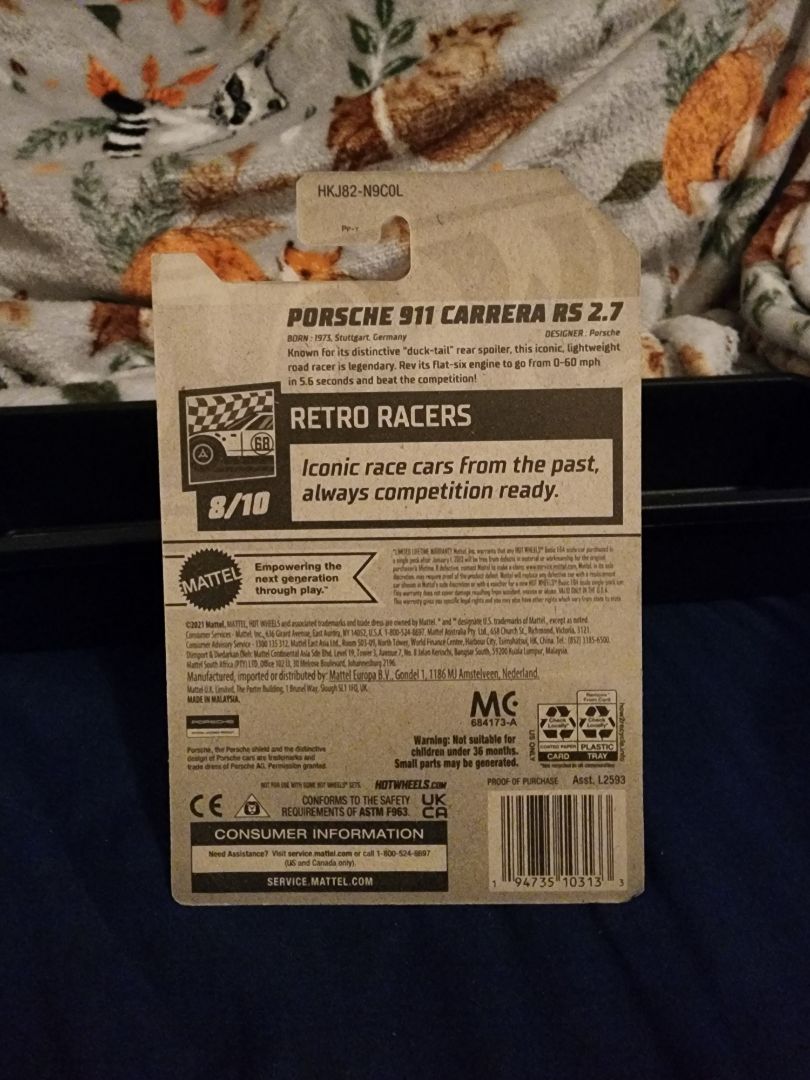 Orange  HotWheels: Porsche 911 Carrera RS 2.7