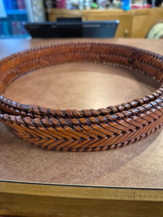 Leather weaved belt