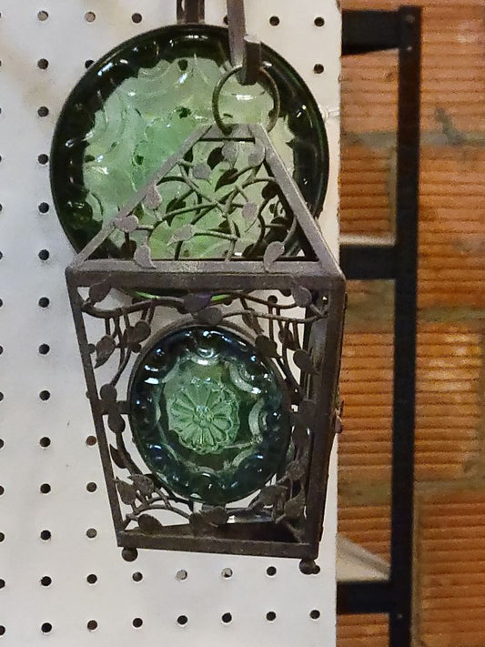 Brown & Green  Hanging with Green Glass