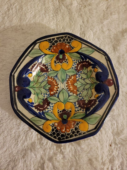 Muti-Color On Back Talavera Plate, 6"