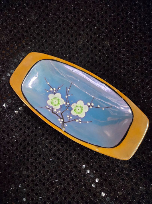 Vintage MCM Lusterware Hand Painted Trinket Dish Made in Japan