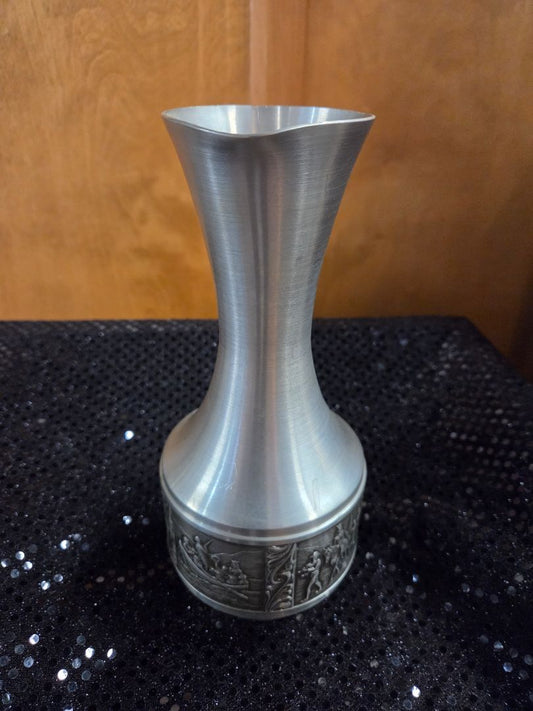 Vintage Norsk Tinn Pewter Vase Gullsmed
