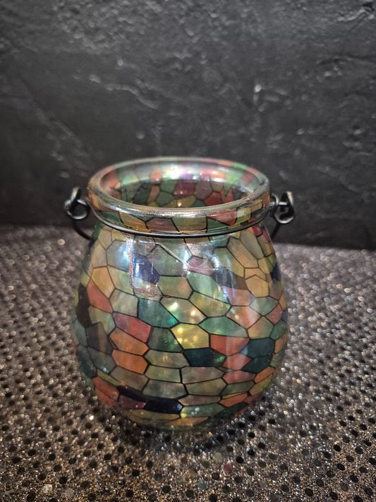 Evergreen Murano style Glass Hanging Basket
