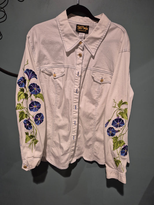 Vintage 80's Bob Mackie Embroidered Shirt