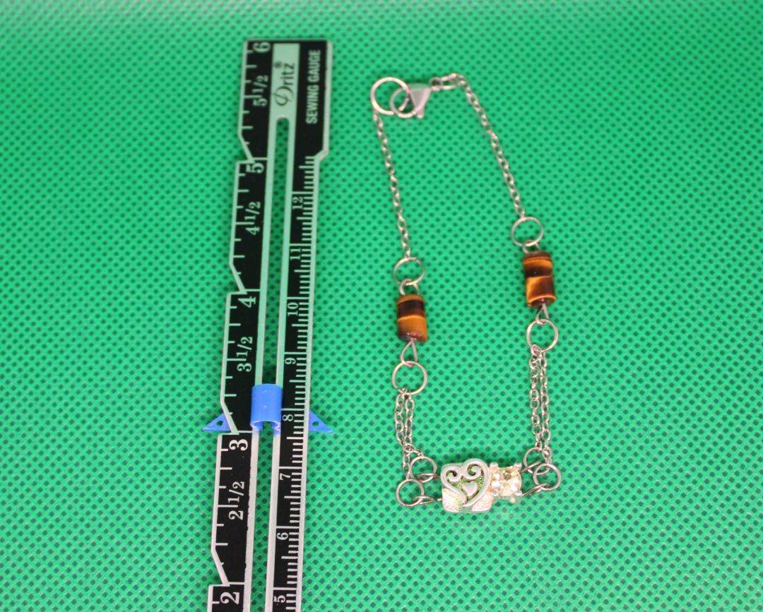 Tigers Eye and Heart Charm Designs by Raven Charming Heart Bracelet