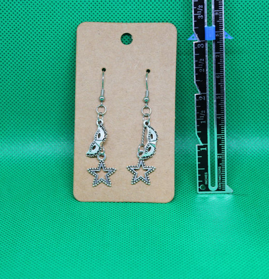 Designs by Raven Celestial Star and Mask Earrings with Stainless Steel Hooks