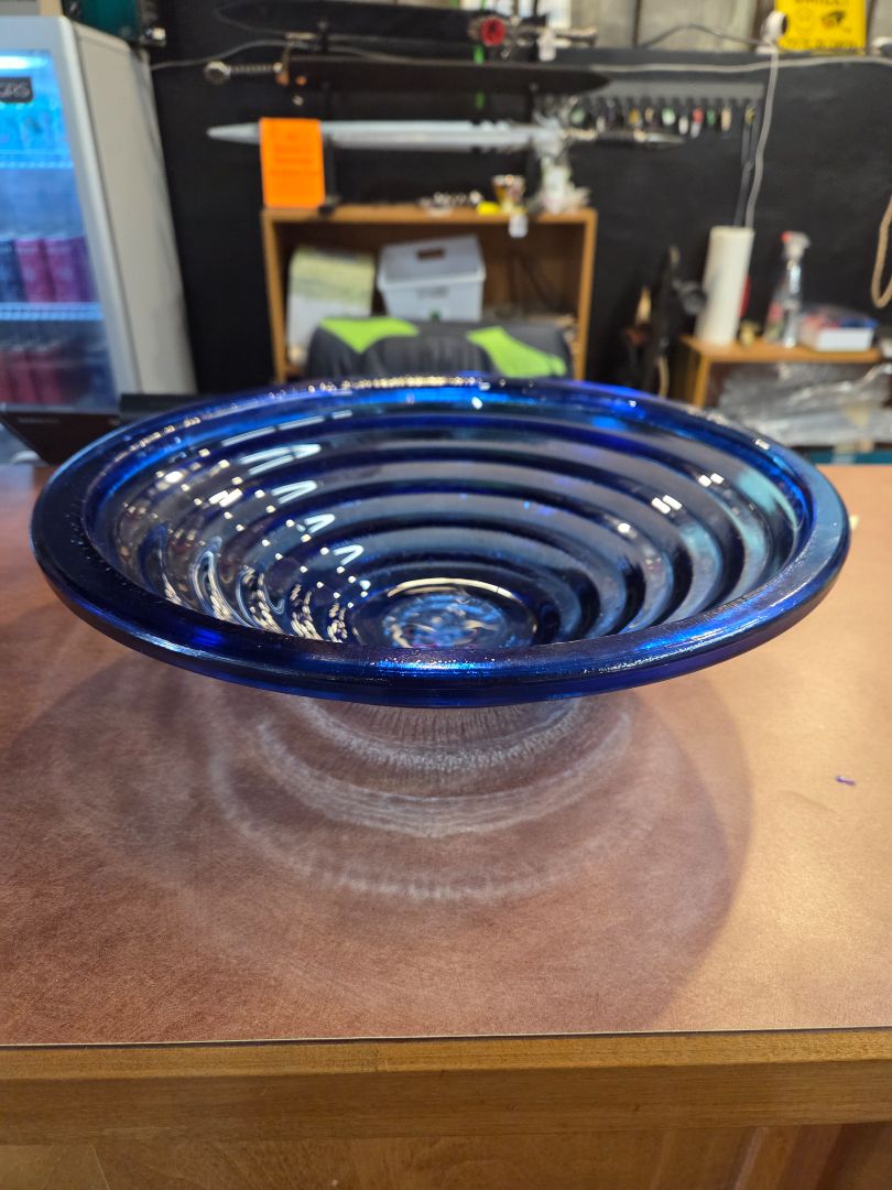 Vintage Art Deco Glass Bowl Cobalt Richard Lauke