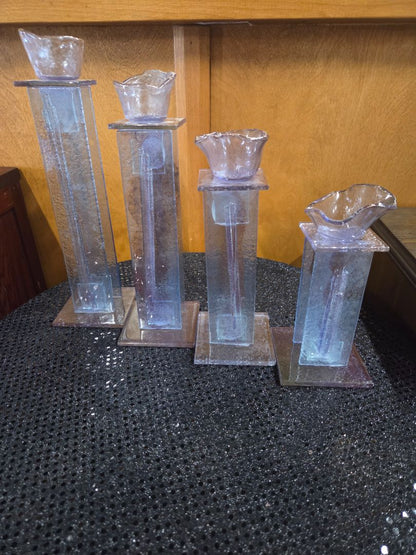Vintage Crystal Ice Pillar Towers Kosta Boda rare