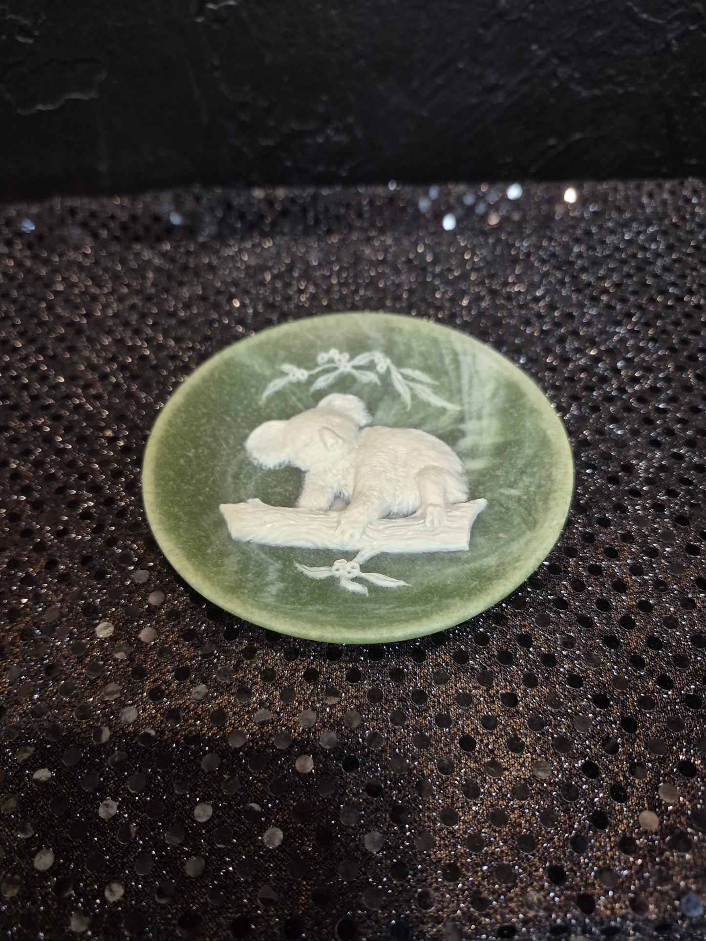 Vintage Genuine Stone Koala Bear Plate