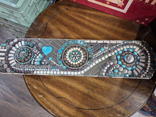 Turquoise colored Mosaic plaque