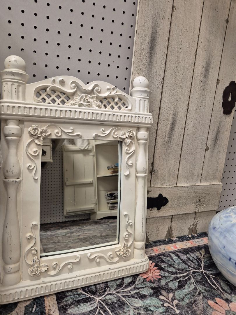 White Mantle Mirror