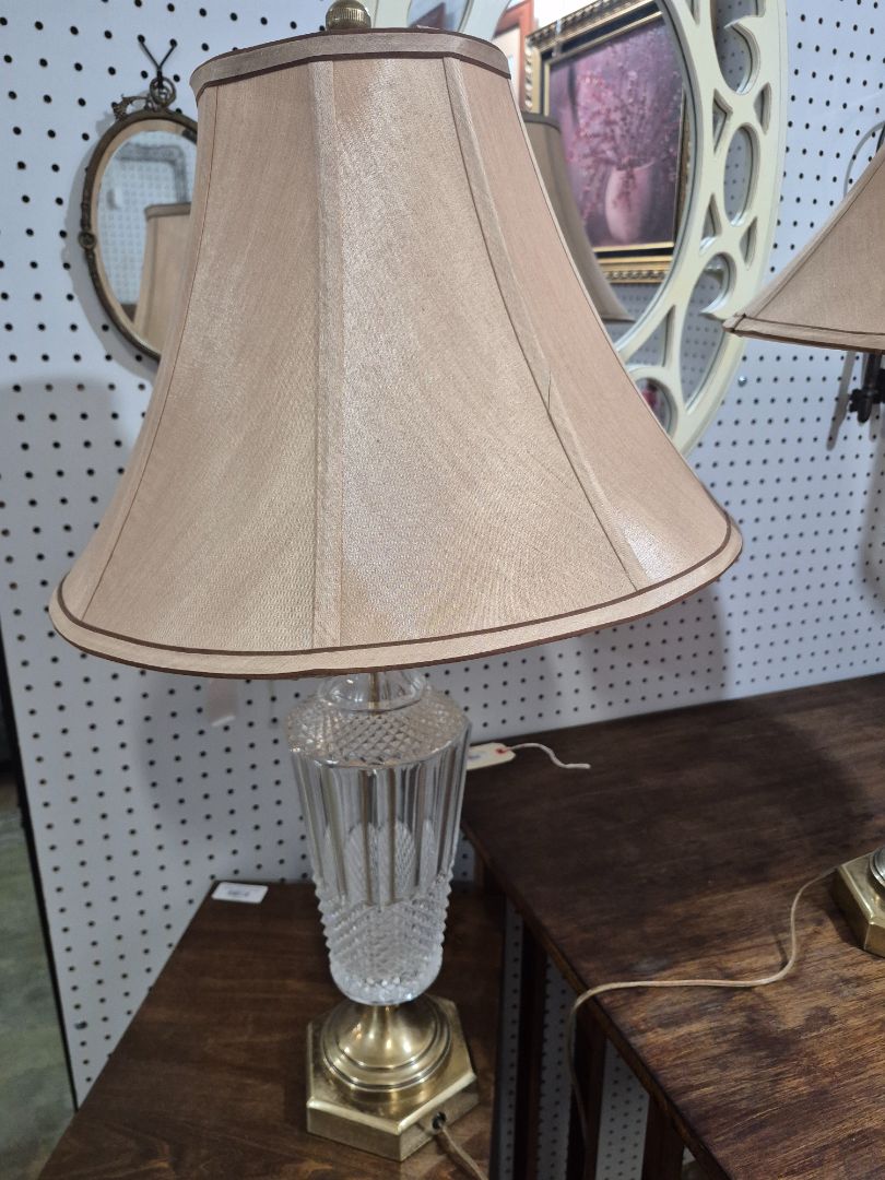 Vintage Frederick Cooper Crystal and Brass Lamps set of 2