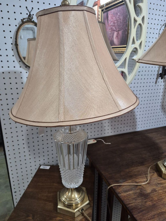 Vintage Frederick Cooper Crystal and Brass Lamps set of 2