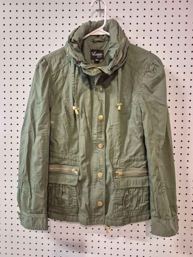 Latte Olive Green Utility Jacket (sz m)