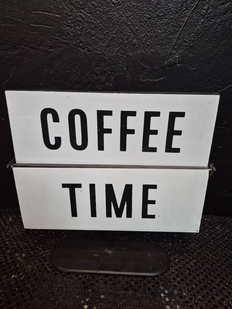 Coffee Time/Wine Time Metal Sign