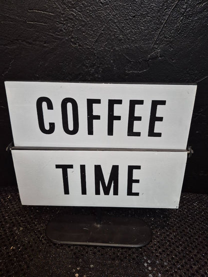 Coffee Time/Wine Time Metal Sign