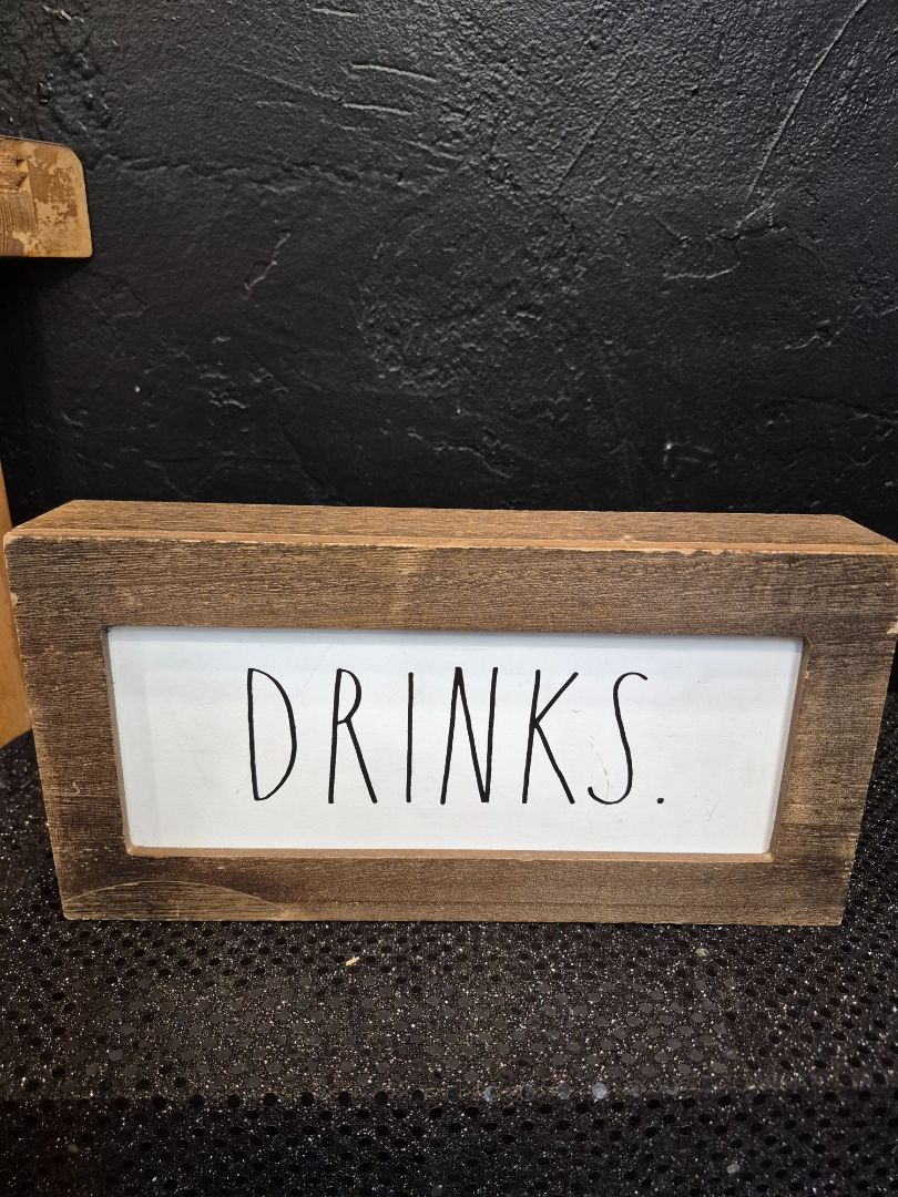 Wood Drinks Sign Rae Dunn