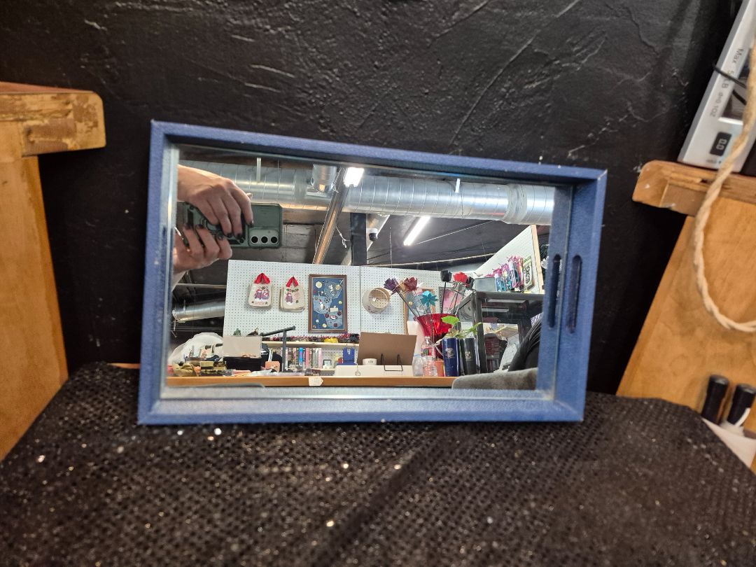 Blue Mirrored Serving Tray