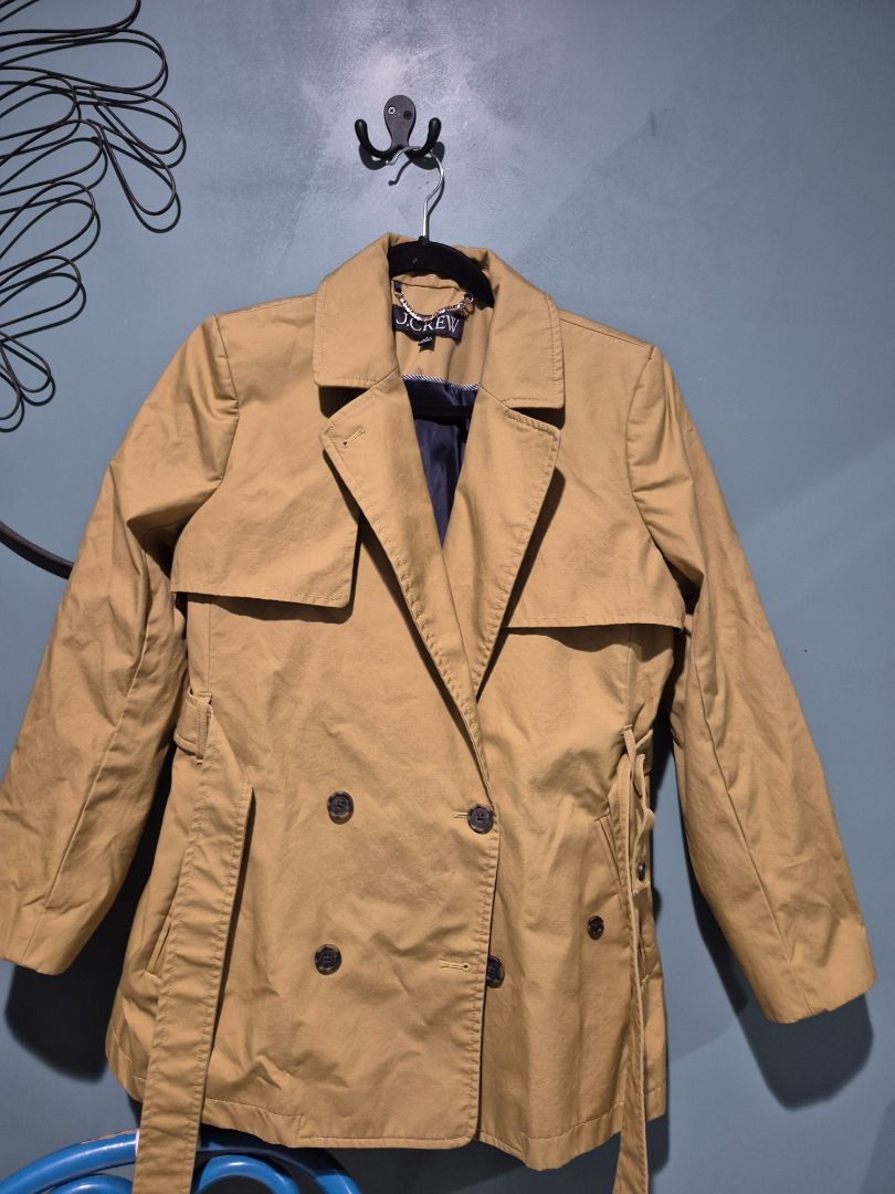 J. Crew Cropped Trench Coat (sz 6)