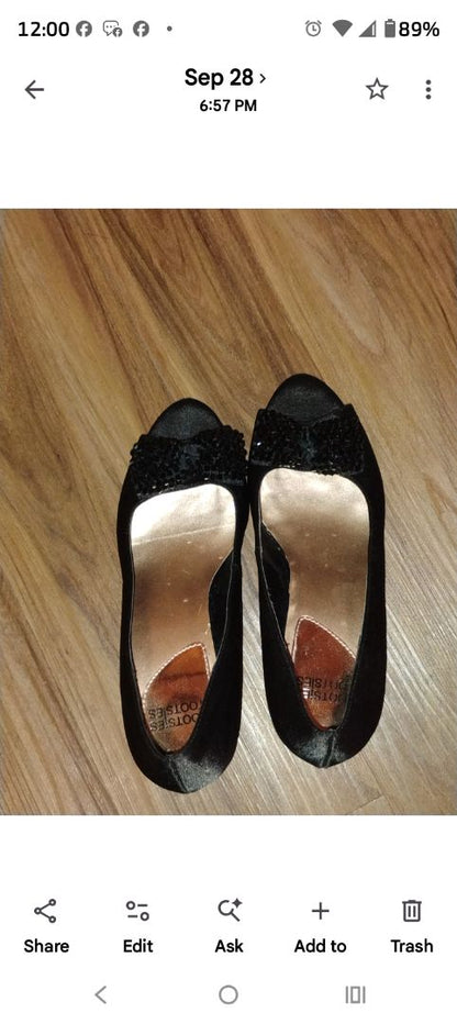 Black Mootsies Tootsies Vintage Bonded Leather Dress Shoes, 8
