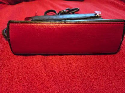 Black W Red Rose NY NY BlackW/Rose Leather Purse, Medium