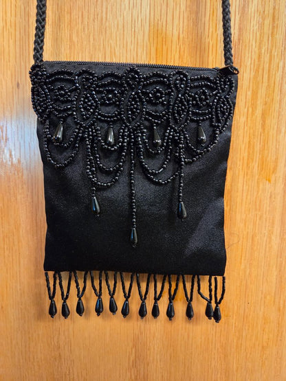 Black Jessica McClintock Black Sequined Evening Bag, Small